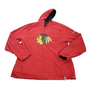 Chicago Blackhawks Hoodie Mens Large Red NHL Hockey Reebok Pullover Sweatshirt